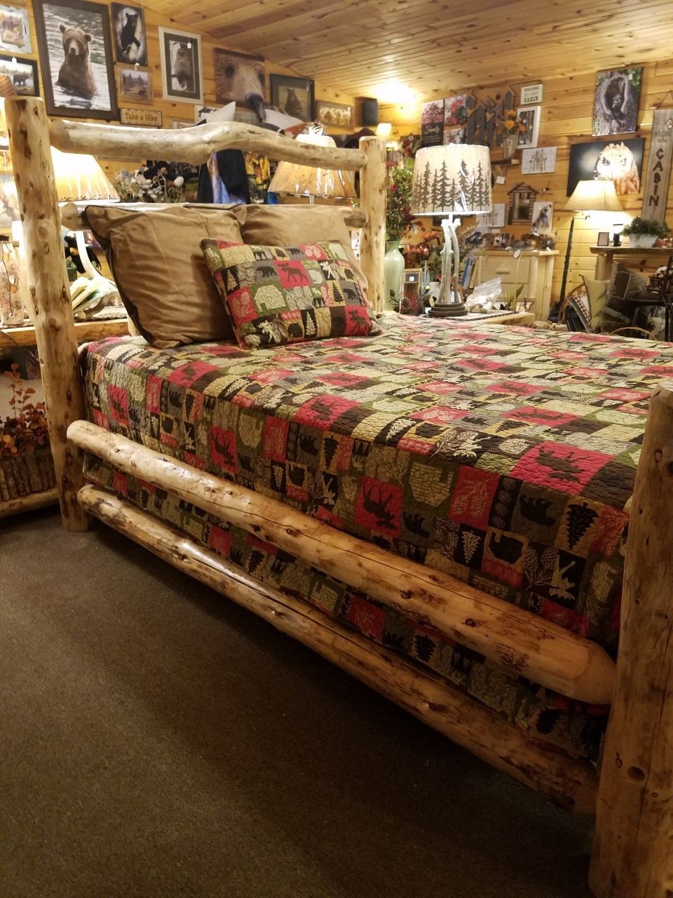 Deluxe Double Log Sided Rustic Bed Frame (Ready to Assemble)