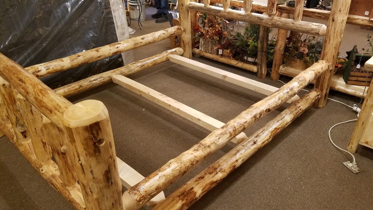 Deluxe Double Log Sided Rustic Bed Frame (Ready to Assemble)