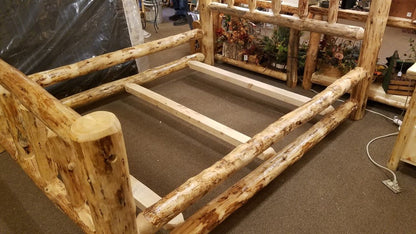 Deluxe Double Log Sided Rustic Bed Frame (Ready to Assemble)