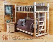 Futon Log Bunk Bed - Twist of Nature